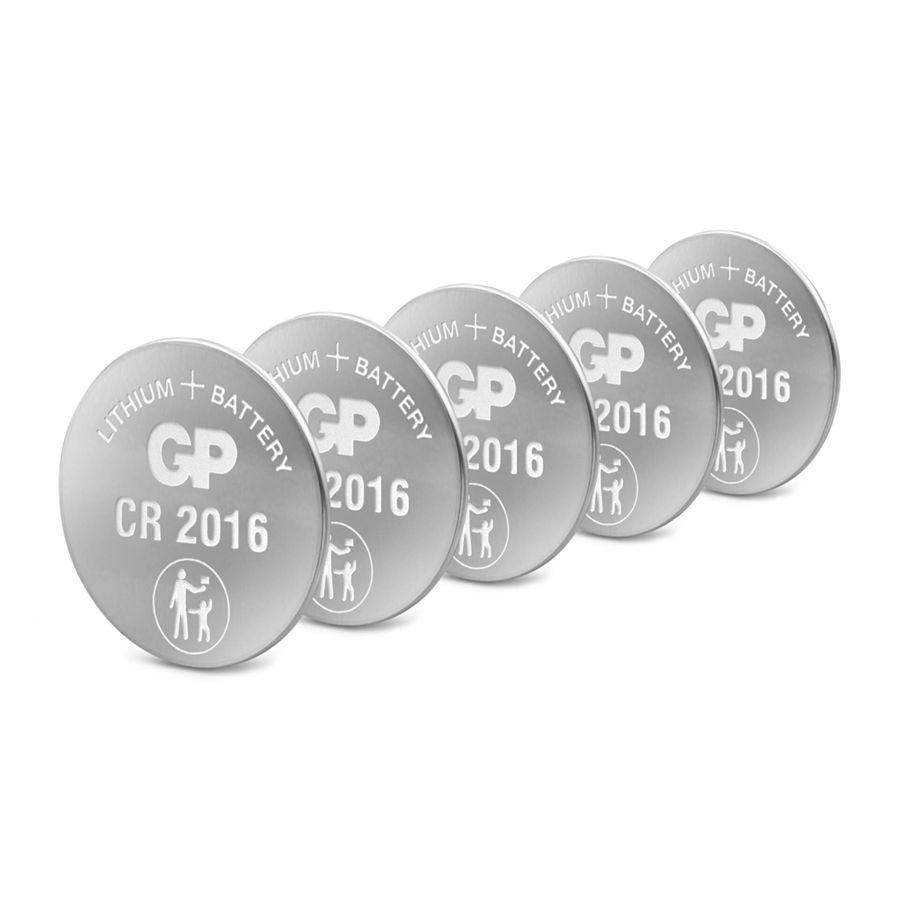 1x5 GP CR 2016 Lithium 3 Volt Piles bouton 0602016C5