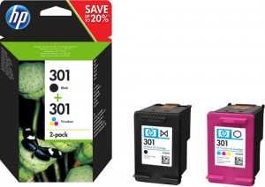 HP N9J72AE Combo Lot de 2 noir/couleur N° 301 172202-20