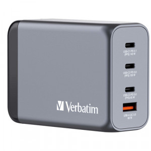 Verbatim GNC-240 GaN Charg. 240W 3xUSB-C PD, 1xUSB-A QC 3.0 32205 871817-20