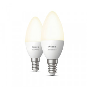Philips Hue LED lampe E14 lot de 2, 5,5W 470lm blanc 840919-20