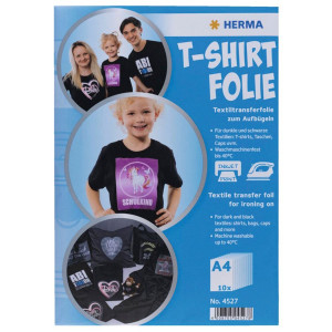 Herma Transp.Tshirt A4 p.textile foncé et noir, 10 feuilles 4527 778143-20