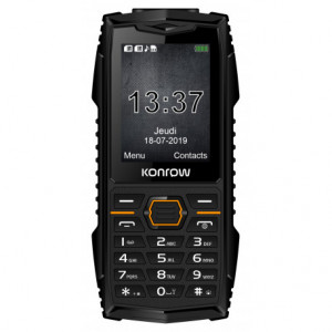Konrow Stone Plus Téléphone Antichoc Certifié IP68 2.4'' Double Sim Noir KSTOP_BK-20