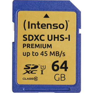 Intenso SDXC Carte 64GB Class 10 UHS-I Premium 478263-20