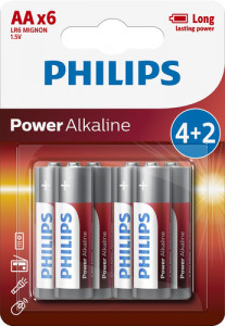 1x6 Philips Power Alkaline AA promo 113789-20