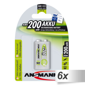 6x1 Ansmann maxE NiMH piles 9V-Block 200 mAh 5035342 502791-20