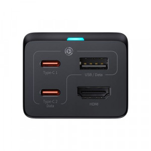 Baseus Travel Charger GaN5 Pro Fast Charger C+C+U+HDMI with Power Cable 1.5m + Type-C to Type-C cable (1m, 100W, 40Gb/s), Black EU (CCGP110201) DA4790884-20