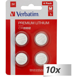 10x4 Verbatim CR 2032 Pile au lithium 49533 630492-20