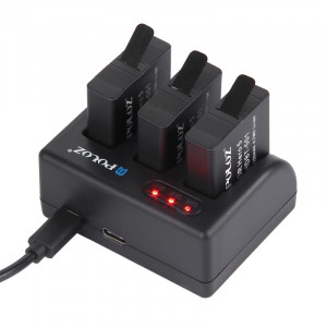 PULUZ pour GoPro HERO5 AHDBT-501 Chargeur de batterie 3 canaux avec port micro USB et USB-C / Type-C Port et voyant lumineux LED SPU1853-20