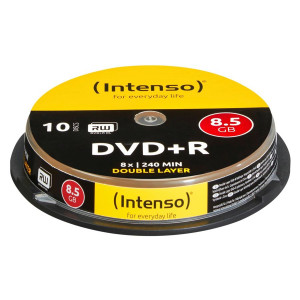 1x10 Intenso DVD+R 8,5GB 8x Speed, Double Layer Cake box 166187-20