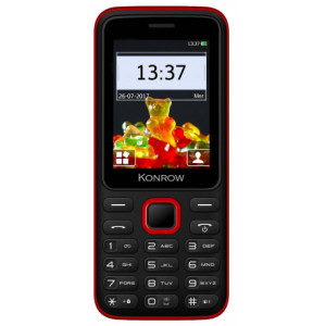 Konrow Sweet Compact Ecran 2.4'' Double Sim Radio FM Noir / Rouge KSW_BR-P1-20