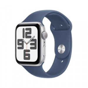 Apple Watch SE (2024) GPS 44mm Silver Alu Case, Denim Sport Strap M/L EU MXER3 DP21300859-20