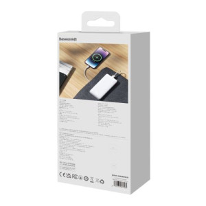 Baseus Power Bank Airpow, C+U, 20W, 10000 mAh, with Baseus Simple Series Type-C, 0.30m Cable, White EU (PPQD090002) DA1210831-20