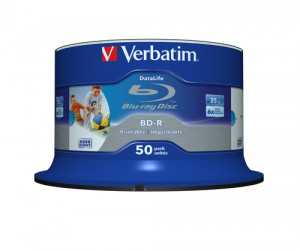 1x50 Verbatim BD-R Blu-Ray 25GB 6x Speed DL Wide imprimable CB 823928-20