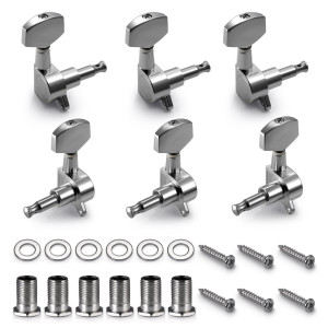 6 Pcs Argent Guitare Acoustique Têtes de Machines Boutons Guitare Tuning Cord Tuning Peg Tuner (3 pour Gauche + 3 pour Droite) C9R1L12030-20
