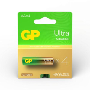 GP Battery (AA) Alkaline ULTRA LR6/AA 15AU-U21, (4 batteries / blister) 1.5V DP083297-20