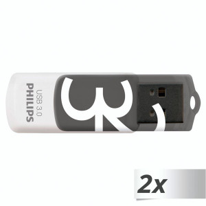 Philips USB 3.0 32GB Vivid Edition gris Lot de 2 513312-20