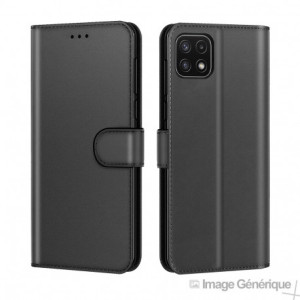 Étui à Rabat Tissus pour Samsung Galaxy A22 Noir (En Vrac) 118739-20