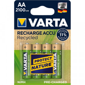 1x4 Varta RECHARGE ACCU Recyclé 2100 mAH AA Mignon NiMH 390119-20