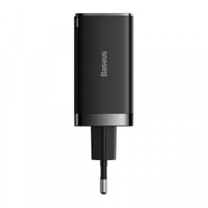 Baseus Travel Charger GaN5 Pro Fast wall charger, C+C+U, QC, AFC, PD 65W with Type-C to Type-C (100W) 1m, Black EU (CCGP120201) DA2362230-20
