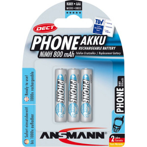 1x3 Ansmann maxE NiMH piles Micro AAA 800 mAh DECT PHONE 712255-20