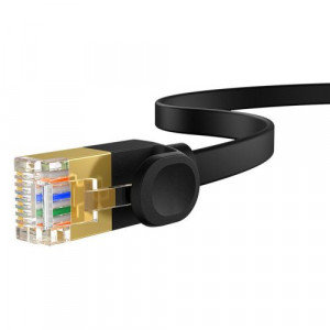 Baseus Network Cable High Speed (CAT7) of RJ45 (flat cable) 10 Gbps, 2m, Black (B00133207111-02) DA18616-20