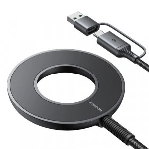 Joyroom Wireless Charger 2-in-1 Qi+Type-C/USB, 1.5m, 15W, Black (JR-WQM03) DO866263-20