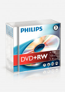 1x5 Philips DVD+RW 4,7GB 4x JC 513648-20