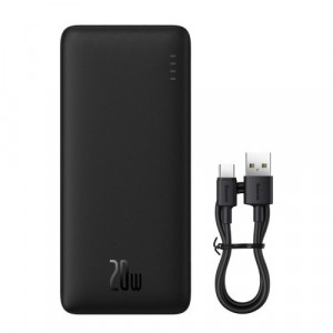 Baseus Power Bank Airpow, C+U, 20W, 20000 mAh, with Baseus Simple Series Type-C 0,50m cable, Black (P10022804113-00) DA1804652-20