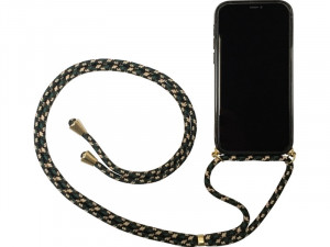 Novodio Coque pour iPhone 12 & 12 Pro avec bandoulière Transparent et noir IPXNVO0182-20