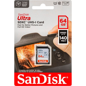 SanDisk Ultra SDXC UHS-I 64GB 140MB/s SDSDUNB-064G-GN6IN 751851-20