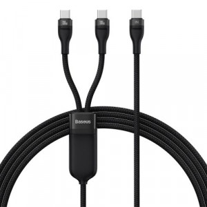 Baseus Universal Cable, Flash Series II 2-in-1 Fast Charging Cable (Type-C to Type-C + Type-C) 100W, 1.5m, Black (CASS060001) DA821605-20
