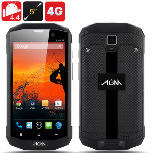 AGM 5S, Smartphone Android 4.4 Rigide 4G, IP67 , Ecran 5" 1280x720, MSM8926 1.2GHz Quad Core CPU (Argent) CA3092-20