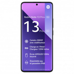 Xiaomi Redmi Note 13 Pro + 5G (Double Sim 6.67", 256 Go, 8 Go RAM) Noir XRN13PP-8/256_BLK-20