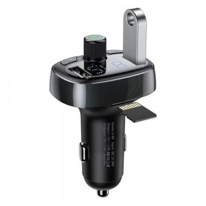 Baseus Car Charger Bluetooth FM Transmitter S-09, BT. 4.2, 10m Range, 2x USB-A, 3.4A, Micro SD card Reader, Black (CCMT000301) DA95651-20