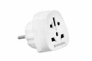 Verbatim World to Europe Travel Adapt. Plug,blanc WTEU-02 49549 817686-20