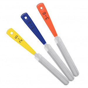 3pcs / set Double face écrou de guitare Slotting Saddle Files Luthier Outil Fichier de noix de guitare Jaune + bleu + orange C0L7ZV93-20