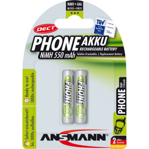 1x2 Ansmann maxE NiMH piles Micro AAA 550 mAh DECT PHONE 421715-20