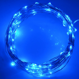 10m 5V USB Alimenté 6W 500LM SMD-0603 LED Lampe à cordes en argent Light Lamp / Décoration Light Strip, Blue Light S1000L3-20