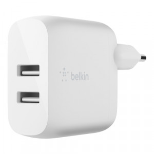 Belkin Dual USB-A chargeur, 24W blanc WCB002vfWH 528754-20