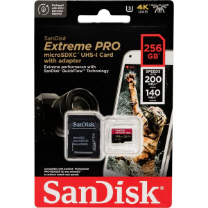SanDisk microSDXC 256GB Extreme Pro A2 C10 V30 UHS-I U3 732958-20
