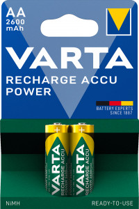 1x2 Varta Batterie rechargeable AA NiMH 2600 mAh Mignon 601034-20