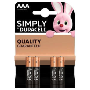 DURACELL Battery (AAA) LR03 Alkaline Basic (4 batteries / blister) 1.5V DU190902-20