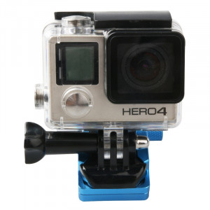 Miroir de rétroviseur de moto Support de support fixe en alliage d'aluminium CNC pour GoPro HERO4 / 3 + / 3, Xiaomi Xiaoyi, caméra SJCAM (bleu) SM006L2-20