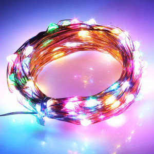 10m 600LM Water Resistant LED Copper Wire String Décoration Lights Festival Light, AC 100-240V (Lumière colorée) S103CL9-20