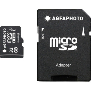AgfaPhoto MicroSDHC UHS-I 32GB High Speed Class 10U1+Adaptateur 646541-20
