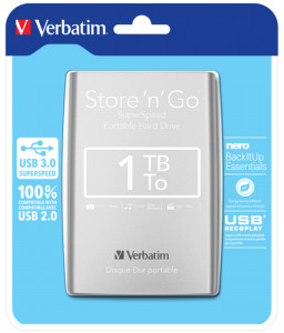 Verbatim Store n Go 2,5 1TB USB 3.0 argent 53071 591472-20