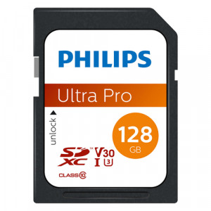 Philips SDXC Card 128GB Class 10 UHS-I U3 V30 A1 512402-20