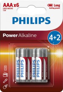 1x6 Philips Power Alkaline AAA promo 113796-20