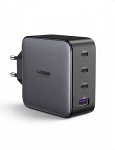 UGREEN USB-A+3xUSB-C 100W GaN Tech Fast Chargeur mural EU noir 730431-20