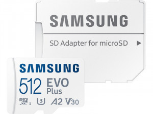 Samsung Carte Micro-SD EVO PLUS 512 Go avec adaptateur SD CSTSAM0115-20